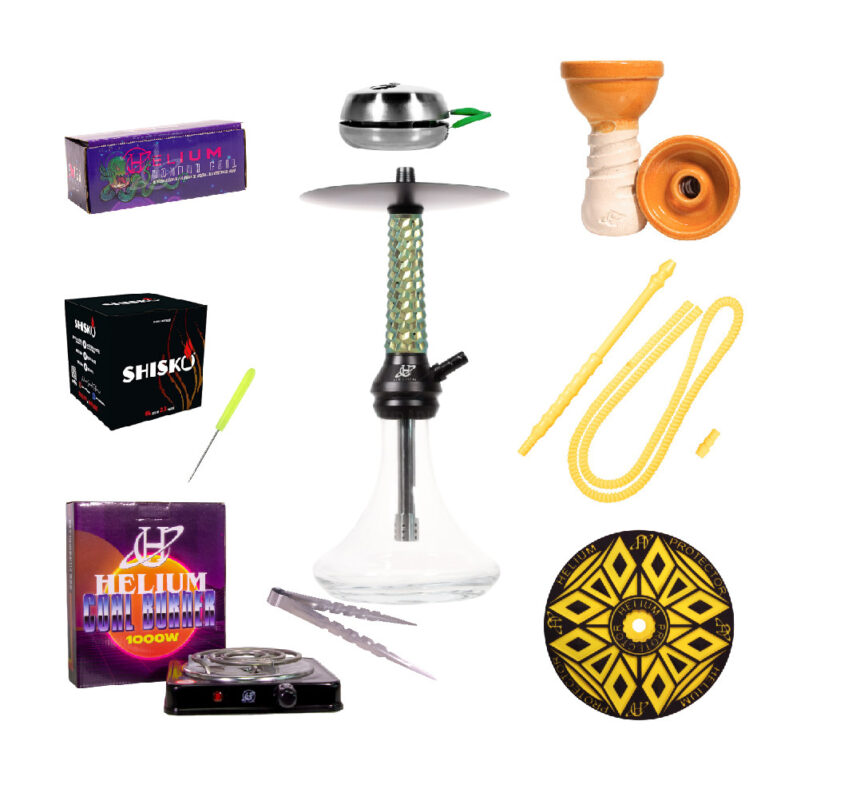 Pack cachimba Helium Nebula Nano Gold completo con accesorios y complementos