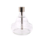 Base de cristal El Nefes MYA MX2000 para cachimba con tubo metálico plateado
