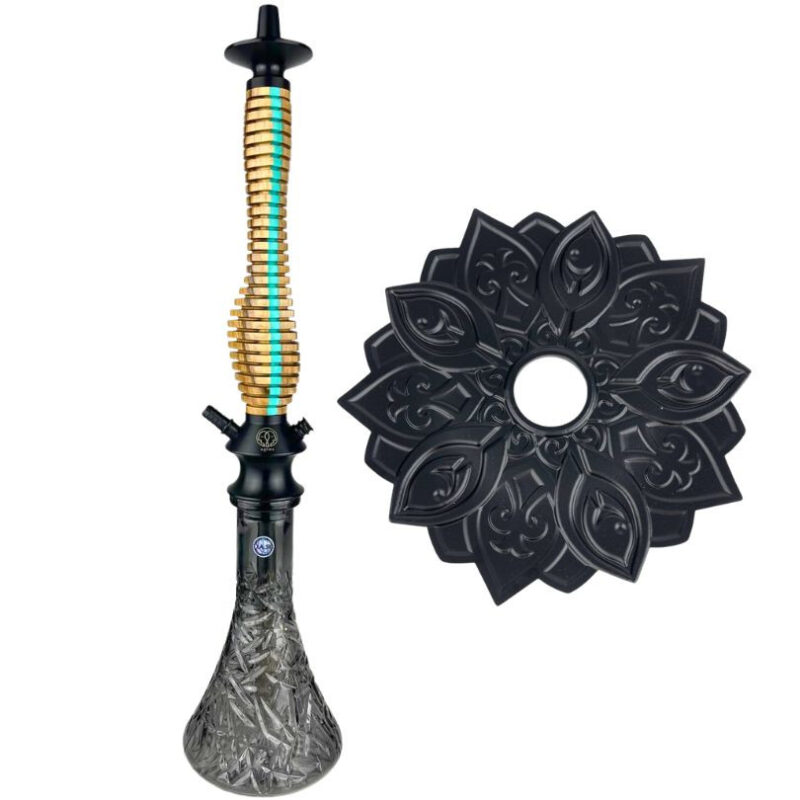 Cachimba Karma 3.0 Stripe Blue Sky premium con vaso decorativo negro