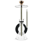 Cachimba Premium RF Handmade Carbon Hookah Gold con tubo fibra carbono y vaso cristal