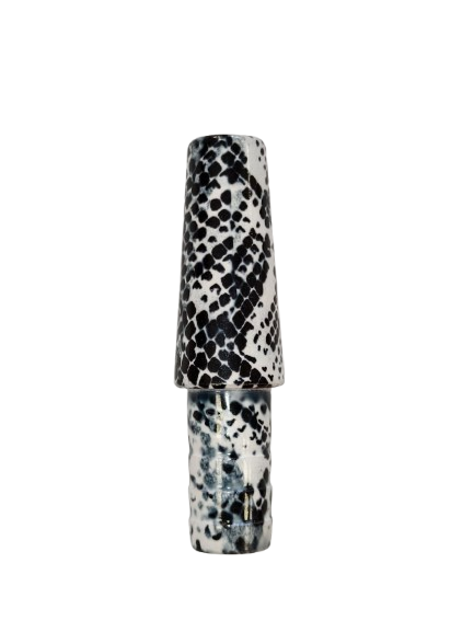 Conector de manguera piel de serpiente para cachimbas, diseño estampado blanco y negro