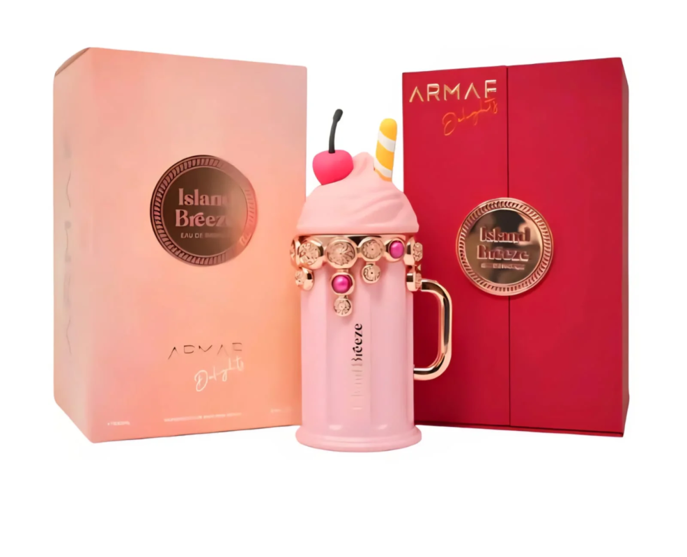 Island Breeze Armaf 100ml perfume árabe con estuche rosa y rojo