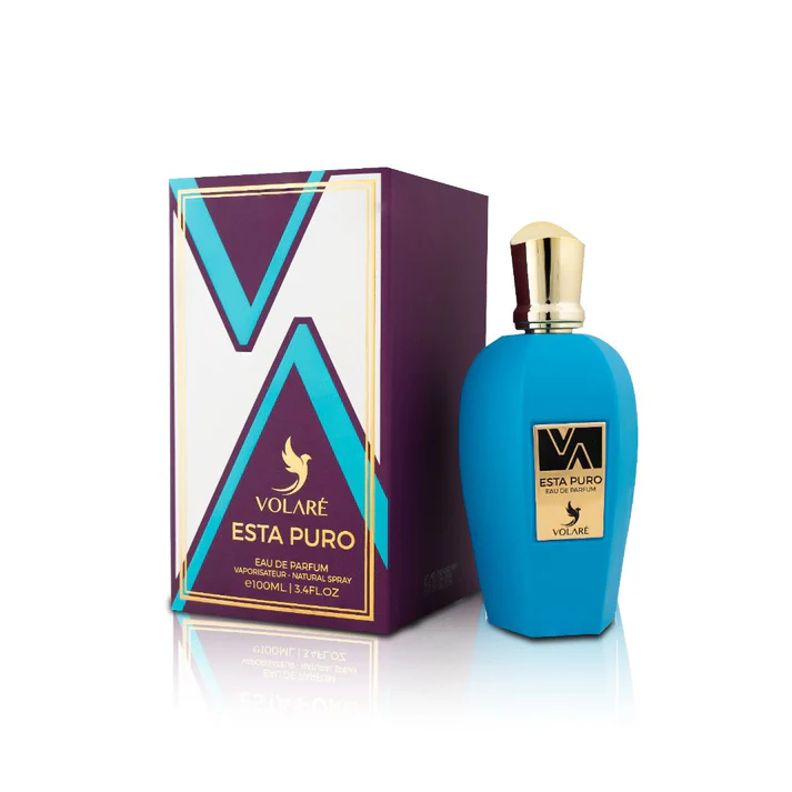 Perfume Esta Puro Volaré 100ml - Eau de Parfum árabe azul con caja
