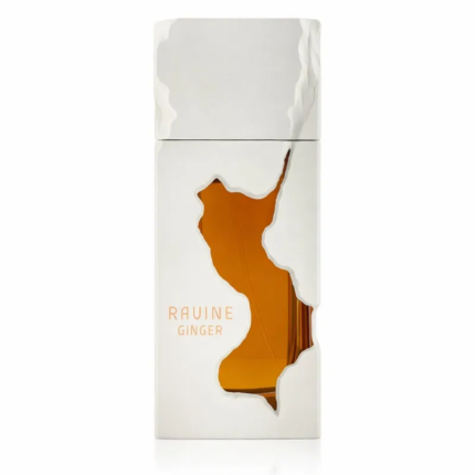 Ravine Ginger perfume árabe 100ml botella blanca con diseño naranja
