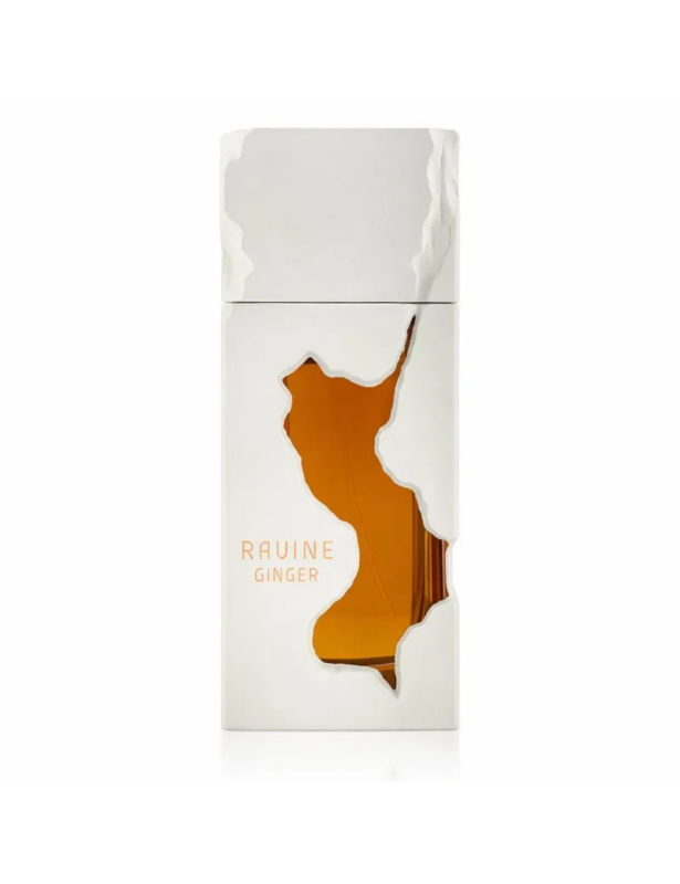 Ravine Ginger perfume árabe 100ml botella blanca con diseño naranja