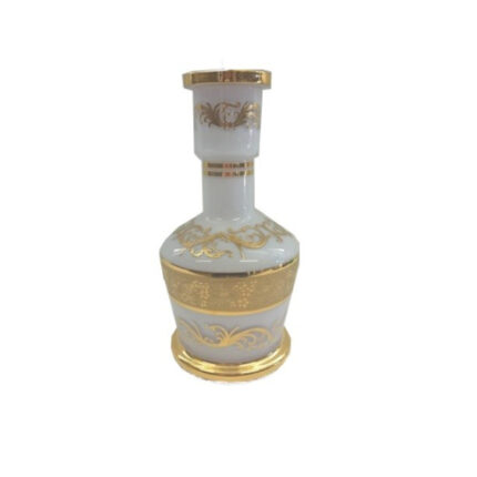 Base cachimba BJ Bohemian Zaman Opal blanca y dorada, base cachimba de cristal