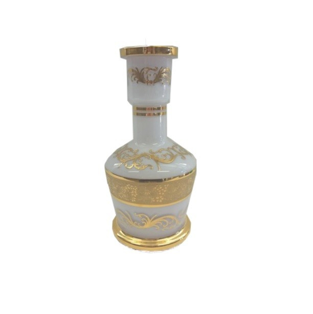 Base cachimba BJ Bohemian Zaman Opal blanca y dorada, base cachimba de cristal