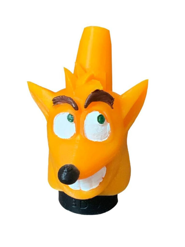 Boquilla 3D Acción Bandicoot para cachimbas, diseño divertido con cara de personaje