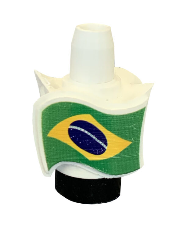 Boquilla 3D Bandera Brasil para cachimbas - Accesorio colorido y oficial