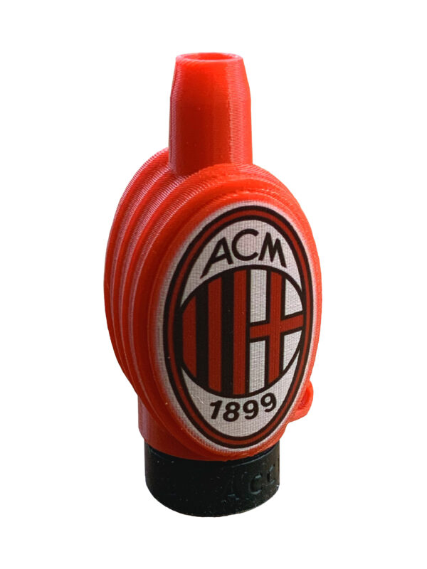 Boquilla 3D AC Milan roja oficial con escudo y año 1899 para cachimbas