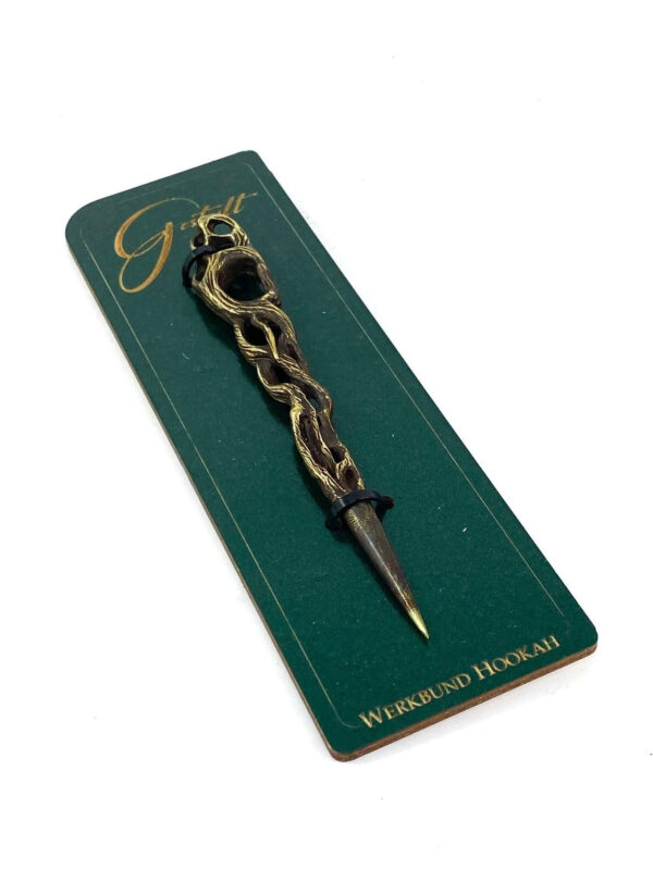 Punzón Werkbund Hookah dorado con diseño artesanal para cachimbas