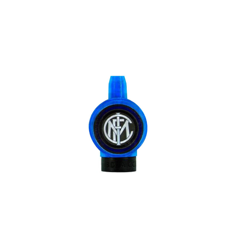 Boquilla 3D Inter azul y negra con logo del Inter, accesorio cachimba de calidad premium