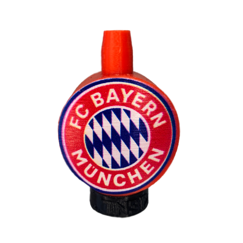 Boquilla 3D FC Bayern München roja y azul con escudo del equipo