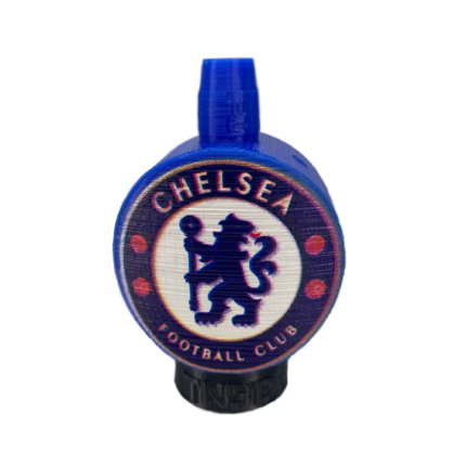 Boquilla 3D Chelsea Football Club azul con escudo del león, accesorio cachimba