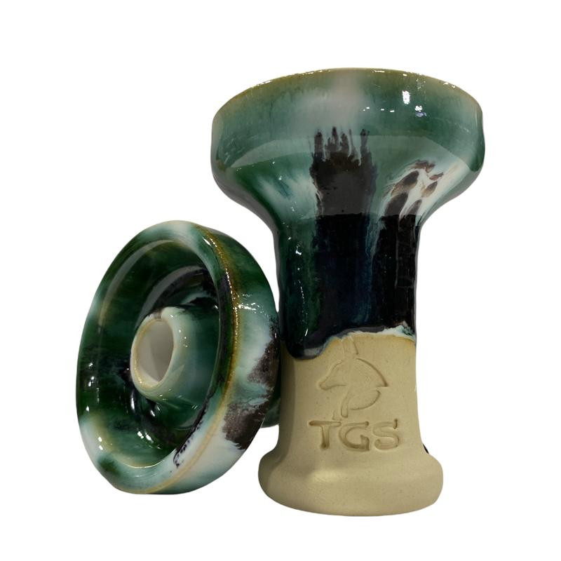 Cazoleta turca TGS Nilo 2.0 Sky verde con base cerámica, cazoleta cachimba premium