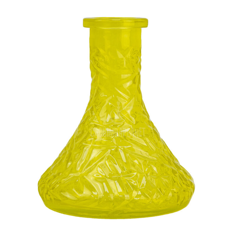Base Mini Amarilla Tallada para cachimba - Base de cachimba tallada en color amarillo