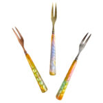 Tenedor de resina con mango colorido - Accesorio decorativo multicolor