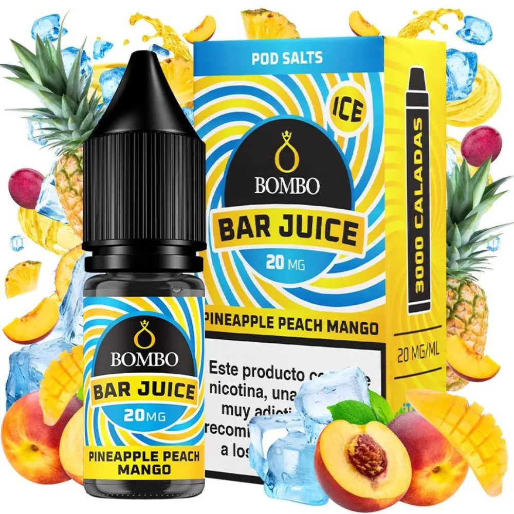 sales-bar-juice-by-bombo-pineapple-peach-mango-ice Bombo Bar Juice Pineapple Peach mango ice 10ml 10mg - Imagen 1