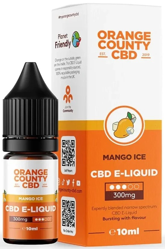 14368 Orange County CBD E-líquido Mango Ice, CBD 300 mg, 10 ml - Imagen 1